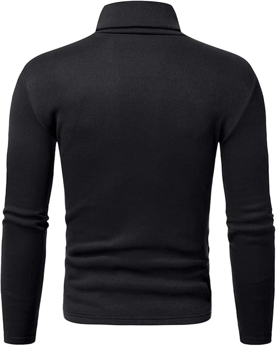 Mens Shirts Casual Stylish Slim Fit Long Sleeve Basic Knitted Warm Sweater Soft Comfy Turtleneck Pullover Sweater