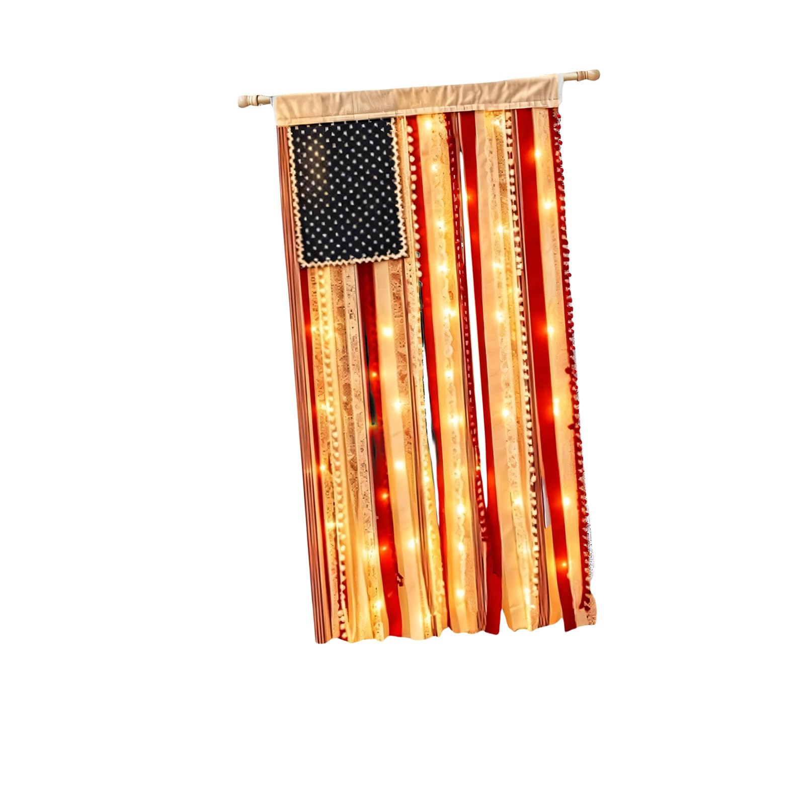 Tsophreniq 4Th of July Decorations Memorial Day Decors Rag Americans Flag Banners Independence Day Accessories Party Supplies Gift Rag Americans Flag Banners