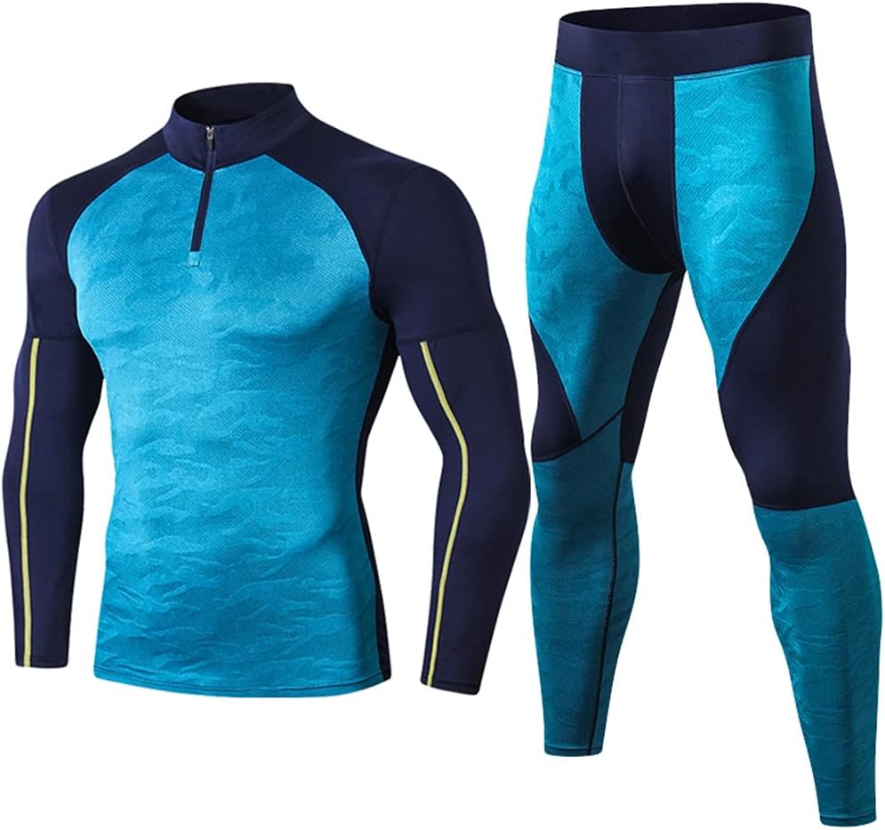 High Collar Winter Thermal Underwear Men Long Men Shirt Leggings Warm Sport Compression Underwear