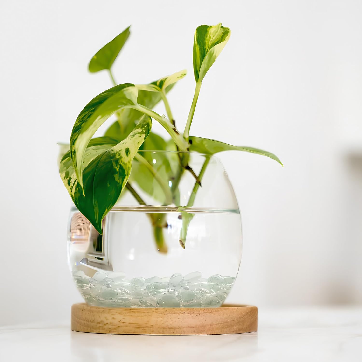 Clear Flat Glass Marbles Vase Decor Filler Smooth Transparent Glass Beads for Aquarium Garden Crafts DIY Decorations