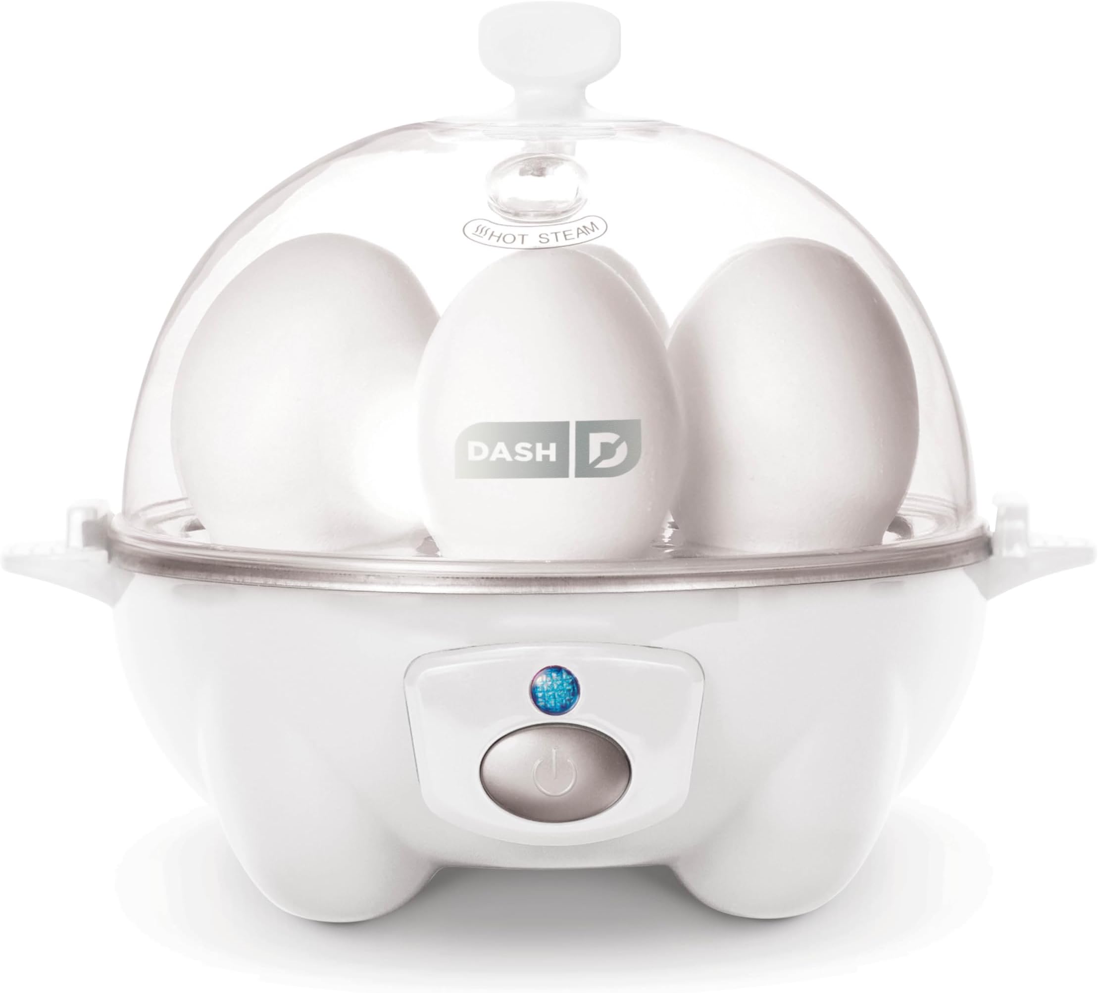 Rapid Egg Cooker: 6 Egg Capacity Electric Egg Cooker for Hard Boiled Eggs, Poached Eggs, Scrambled Eggs, or Omelets with Auto Shut Off Feature - White
