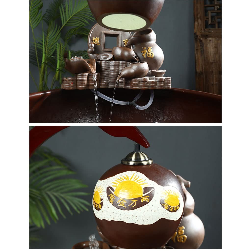Small Fish Tank Aquarium Fish Tank Ceramic Flowing Water Fish Tank Fountain Circulation Filter Goldfish Tank Water Lily Tank Turtle Tank Lucky Fish Tank Fish Tank Kit