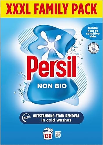 Persil Non-Bio Washing Powder (6.5kg, 130 Washes) – Gentle on Sensitive Skin, Outstanding Stain Removal, Cold Water-Friendly, Ideal for Family Use