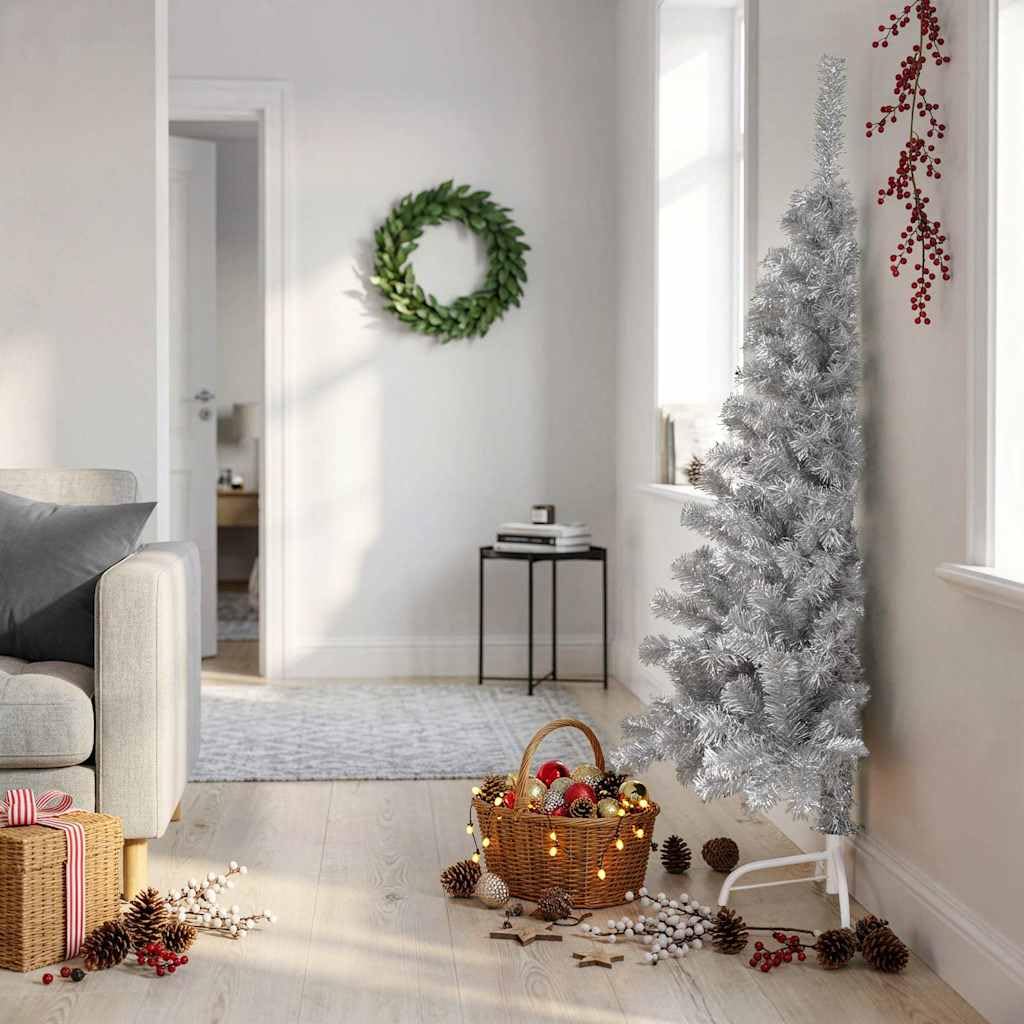 Albero di Natale artificiale rosa, 150 cm, con supporto