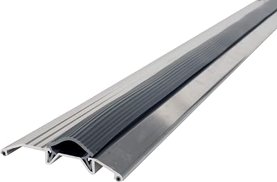 M-D Building Products 08102 3-3/4 in. x 3/4 in. x 36 in. Silver Aluminum and Vinyl Heavy-Duty Low-Profile Threshold
