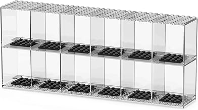 Minifigure Display Stand, Banaone Stackable Display Box of Acrylic Building Block, Dustproof Building Block Display Case for Figure Toys Collection (2 Layers)