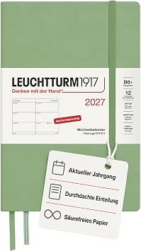 LEUCHTTURM1917 Weekly Planner 2027 Paperback B6+ - German, Sage