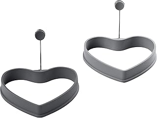 Lurch 70265 foremki do jajek ze 100% silikonu platynowego niezawierającego bisfenolu A (BPA), zestaw 2 sztuk w kształcie serca