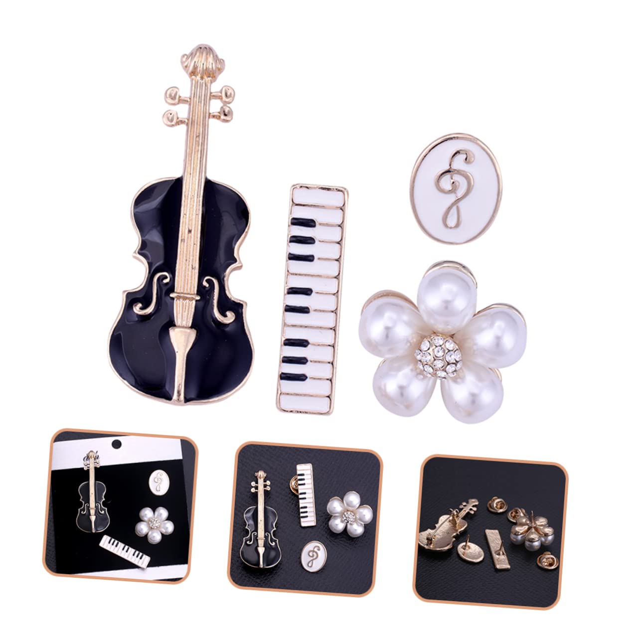 VALICLUD 20pezzi Spilla Elegante Forma Di Violino Di Pin Per Abbigliamento Femminile Accessorio Musicale Per Occasioni Speciali