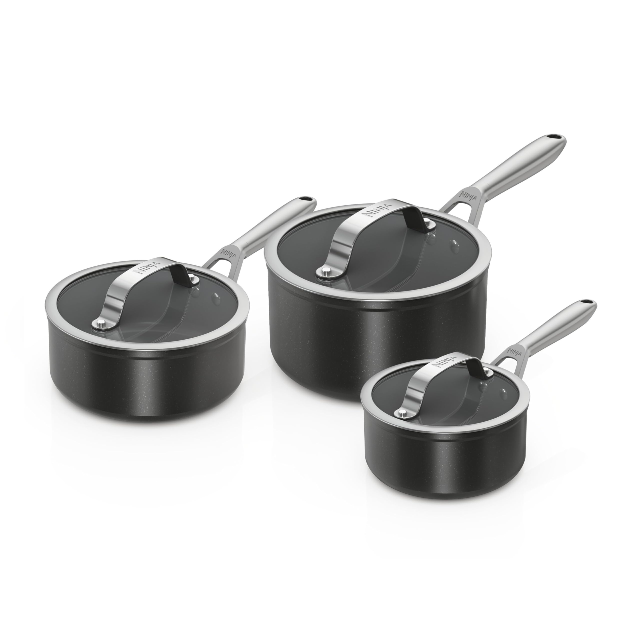 Ninja ZEROSTICK Ceramic Pro 3-Piece Pan Set, Scratch Resistant, Made PTFE-Free, All Hob Compatible, Black CW33000UK — image 1