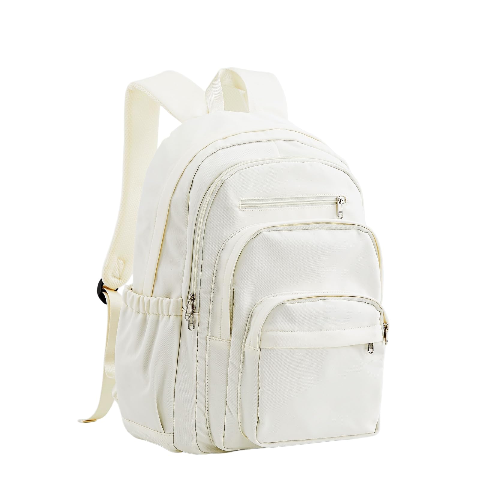 Zaino da Viaggio in Nylon Resistente all'Acqua Multi-Tasca Nero per Gli Studenti Adolescenti Spazioso Daypack-Beige