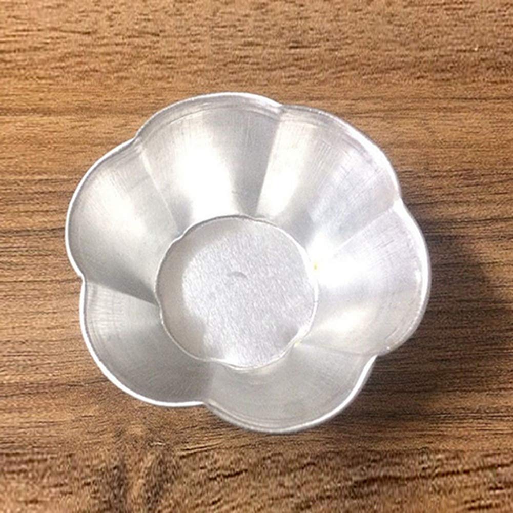 50 moldes de flores para hornear, mini Pie Pan Cupcake moldes para pasteles, pudding, moldes reutilizables