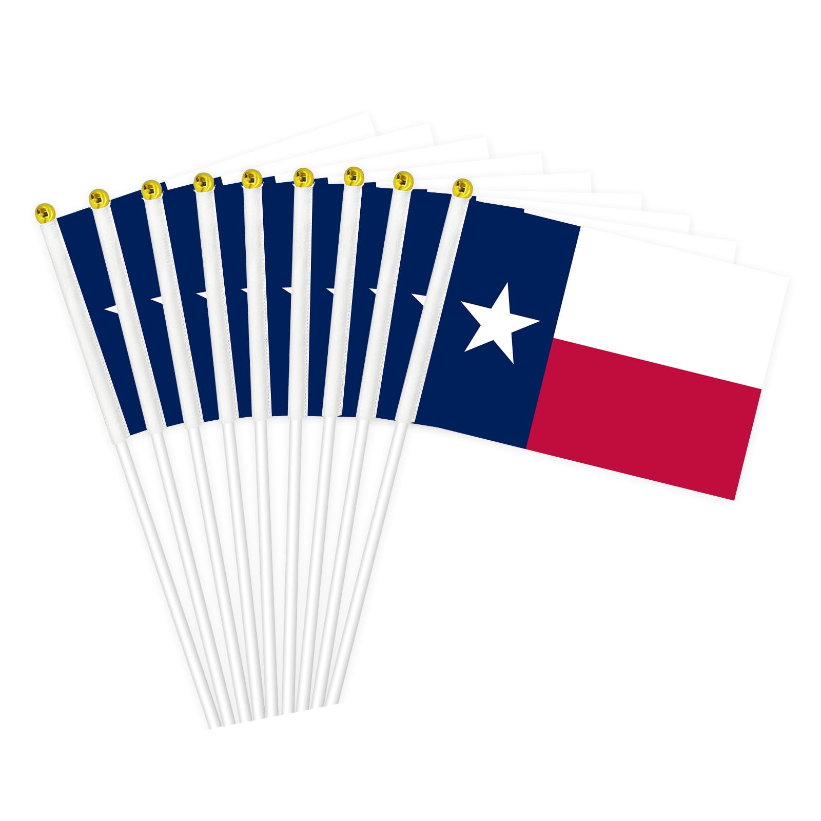 mflagperft Texas Flags on Stick 12 Pack, Small Handheld State Flag — image 1