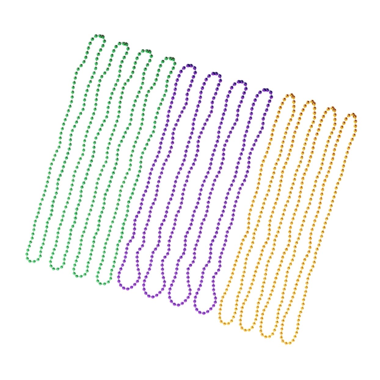 Abaodam 12Pcs Gras Beaded Necklace for Carnival Parties Bright Beads Easy to Wear Bead Necklaces for Festivals Costumes and Celebrations