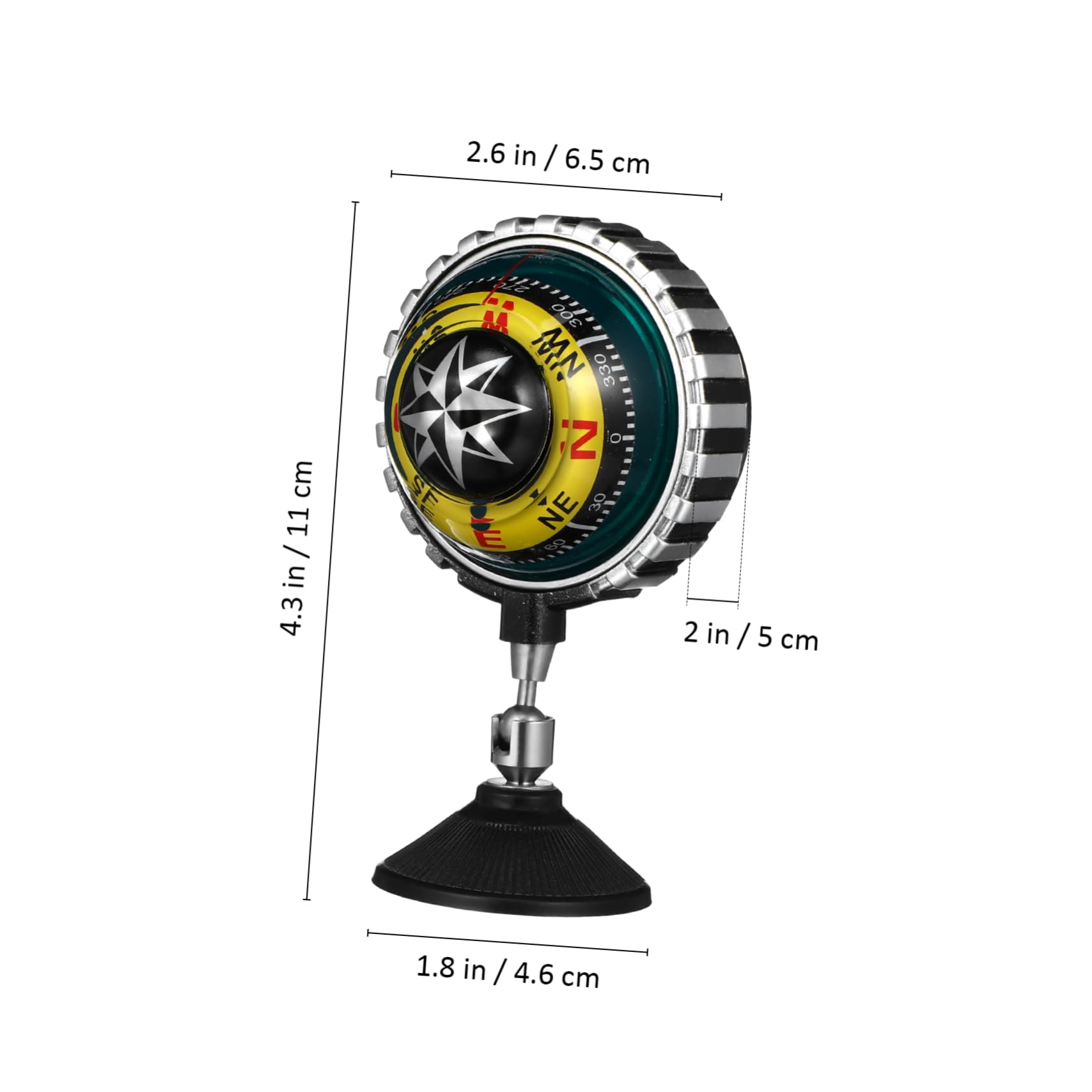 Totority Dashboard Compass for Car Boat Navigation Compass with Cup for Effortless Installation Compact Design User-Friendly Readability Automotive Accessory for Vehicles Outdoor Use