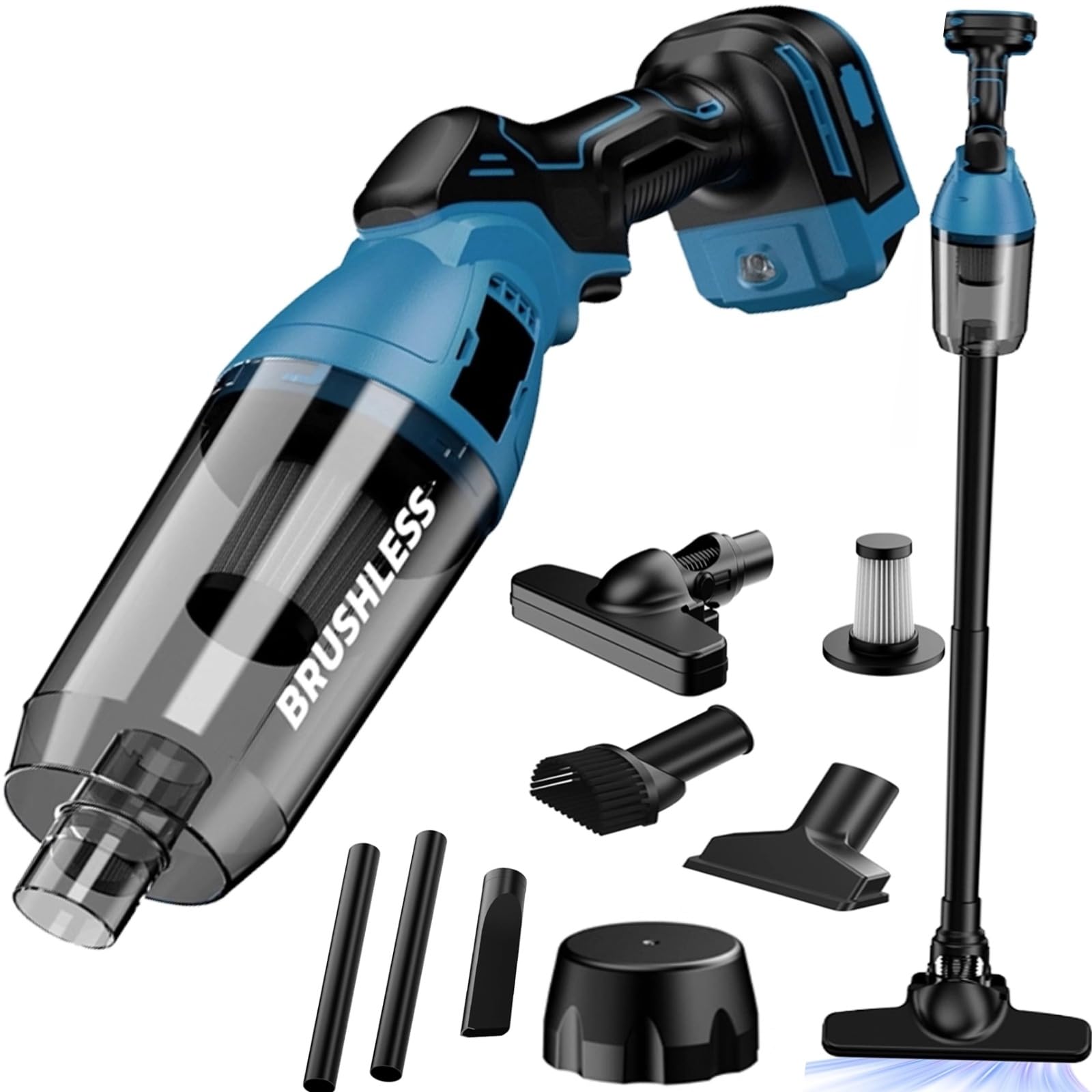 4 en 1 Aspiradora Escoba Versátil Sin Cable, Potente 10000PA Escoba Aspirador Sin Cable, Aspirador Vertical Sem Fios, Limpieza Ultraprofunda Bajo Muebles Sin Agacharse (Sin batería)