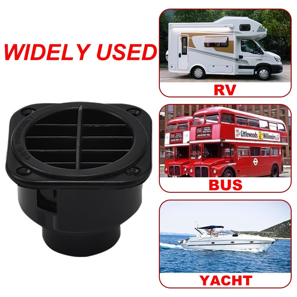 JSCARLIFE 2Pcs Warm Air Vent Outlet,360 °Rotatable Car Heater Duct Hose Pipe Plastic Ducting Heater Air Vent Outlet for Car Auto Bus RV ATV (Square - Image 4