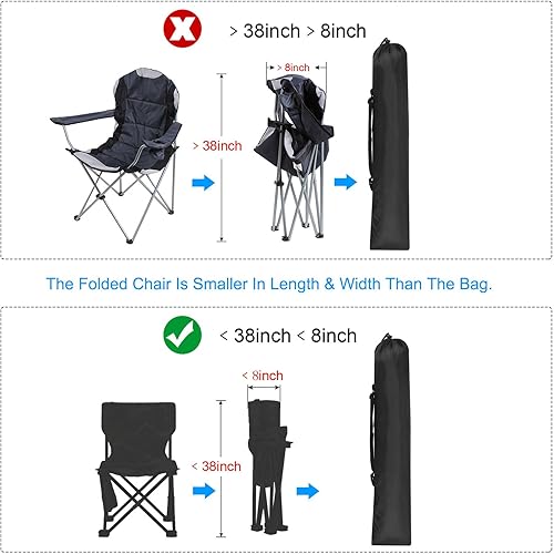 Miniatura 5 de PATIKIL Bolsa de repuesto para silla de campamento de 38 x 10 pulgadas, paquete de 3 bolsas de nailon plegables para silla de campamento, bolsa de