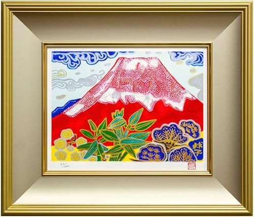 片岡球子 「 富士 」 リトグラフ 版画 額装品 額付きのサムネイル