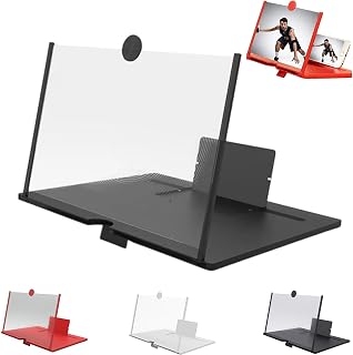 Screen Magnifier 2025 New Version, Foldable Phone Stand with Screen Magnifier, Cell Magnifying Holder, Pull-Out HD Screen Phone Projector, Foldable for Watching Movies Videos (Black, 13 in)