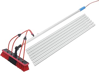 26.24FT Water Fed Solar Panel Cleaning Kit with Extension Pole, Glass Roof Outdoor Glass Brush Window Washing Equipment for Roof, Solar Panel, Window, House Siding, Conservatory