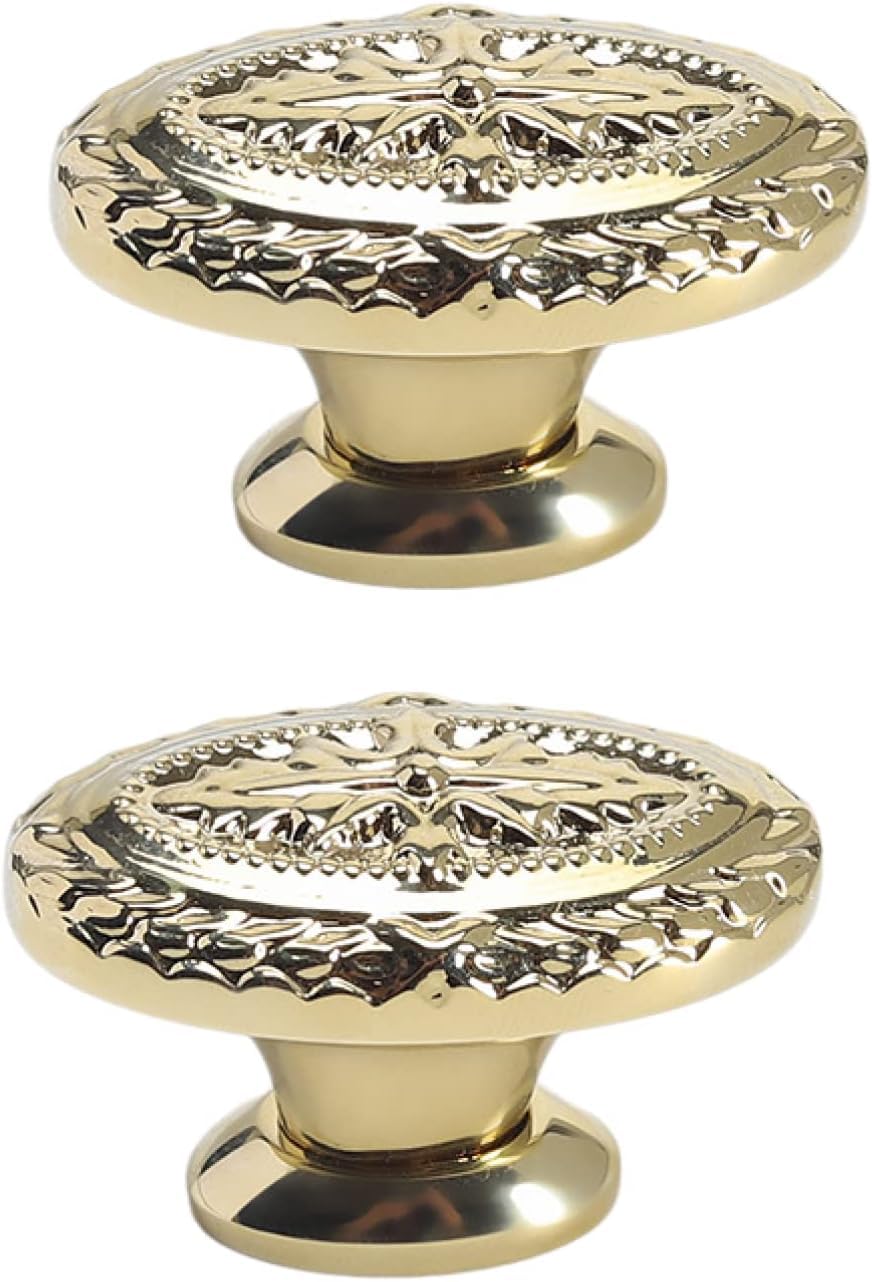 Tnbccxn One Color Cabinet Handles, Cabinet Handles,2 Pcs Pure Brass Gold Wardrobe Drawer Door Hardware Knob