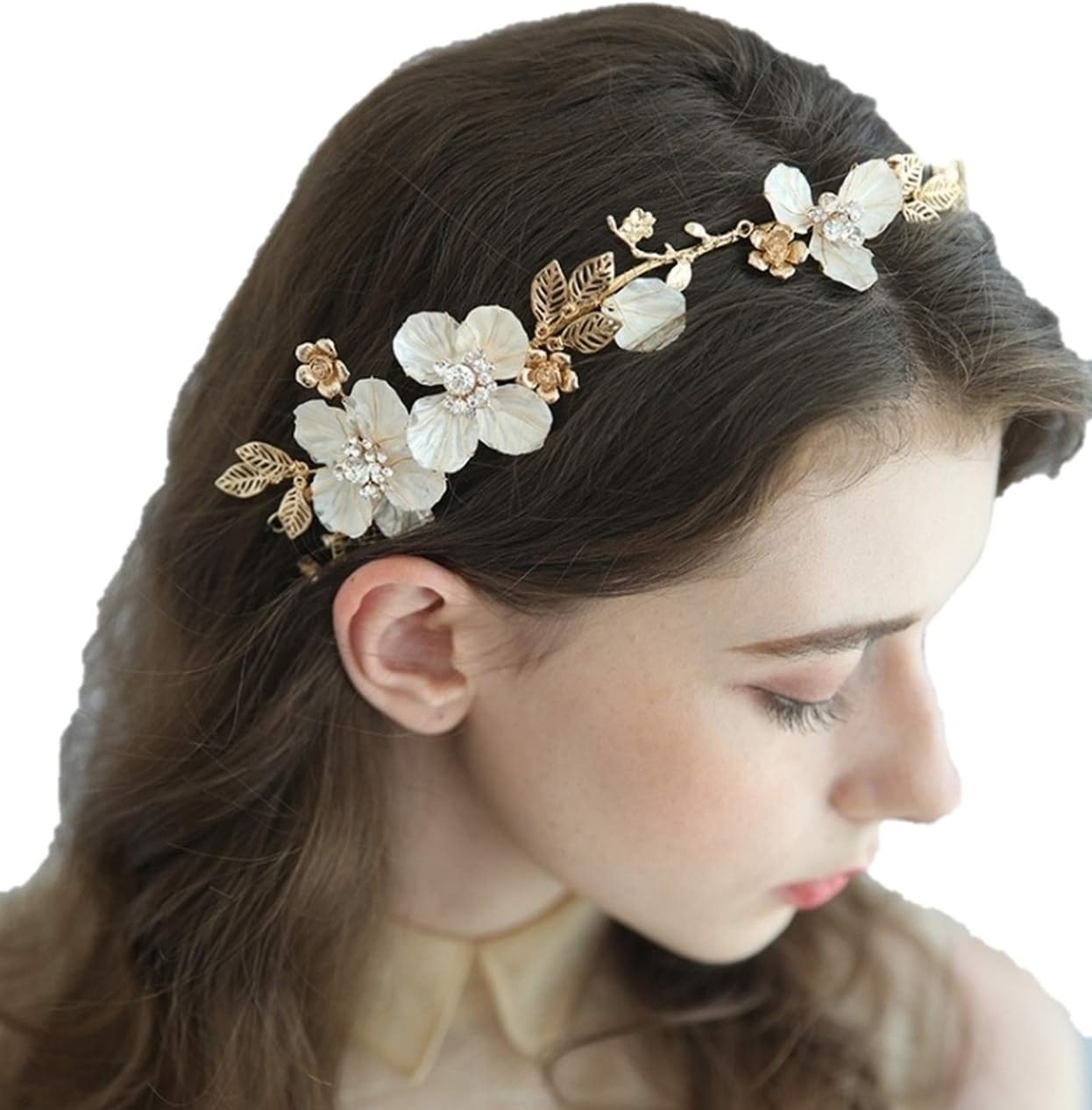 レンタル15日間 結婚式 ヘッドパーツ 髪飾り ゴールド 花 入手困難希少 ハンドメイド 素材 材料 Roe Solca Ec