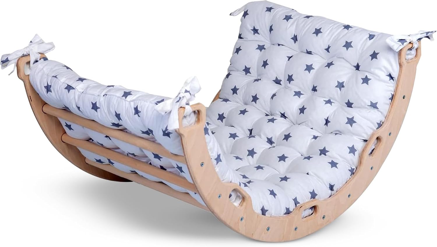 Climbing ARCH | Montessori Rocker ARCH | Wooden Climbing Rocker | Arch with Cosy Pillow | Wooden Climbing Arch with Cushion | | Indoor playground Cosy Cushion Rocker (Small Arch + Star Pillow)