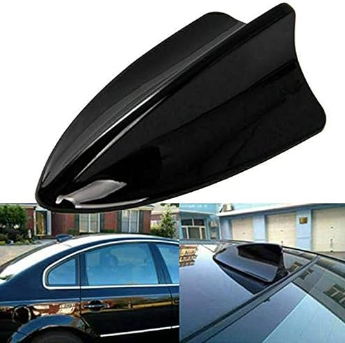 Miniatura 5 de Possbay Antena de aleta de tiburón de coche con aspecto de fibra de carbono negra con cinta adhesiva, plástico ABS, ajuste universal, accesorios