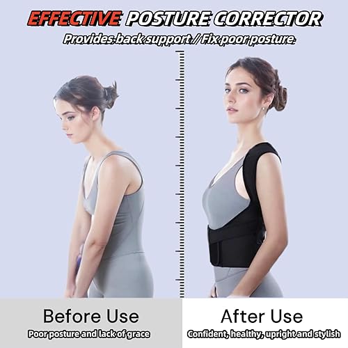 Miniatura 4 de Corrector de postura para mujeres y hombres  Soporte de espalda completa ajustable y alisador con varillas de soporte extraíbles  Mediano (Cintura