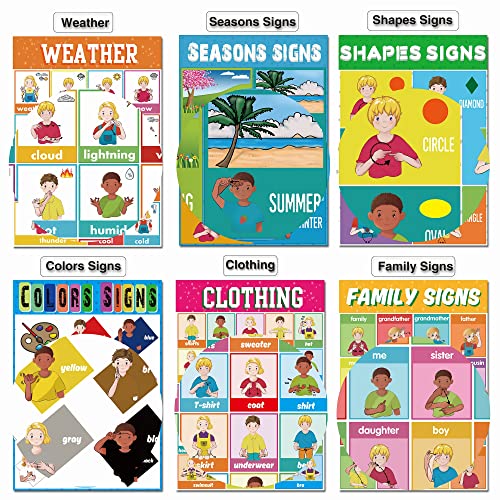 18 Sign Language Posters &amp; ASL Posters for Toddler Kids, Sign Language ...