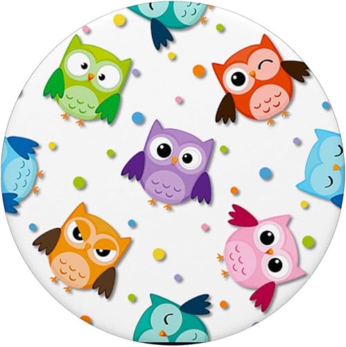 Miniatura 3 de Buho Horned Nocturnal Barn Bird Animal Manchado Negro PopSockets PopGrip agarre intercambiable para teléfonos y tabletas