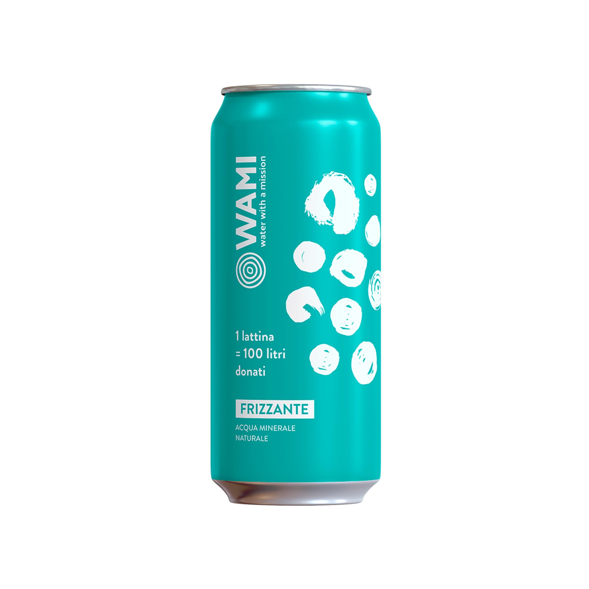 WAMI | Acqua Frizzante in Lattina da 50 cl, Pack da 24 Pezzi, Acqua Minerale Italiana da Fonte Arcobaleno, Idratazione Quotidiana, Lattina in Alluminio 100% Riciclabile, Senza Plastica