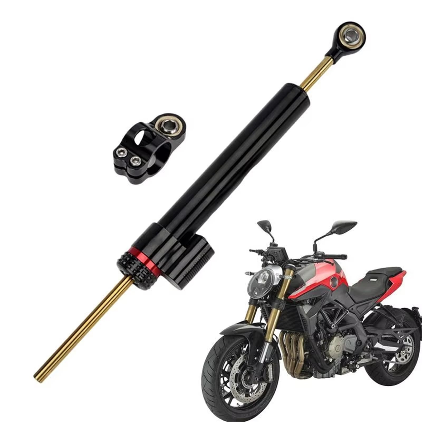 Amortiguador de Dirección Amortiguador De Dirección De Motocicleta De Aluminio Amortiguador De Dirección De Dirección Ajustable Amortiguador De Control Invertido De Motocicleta