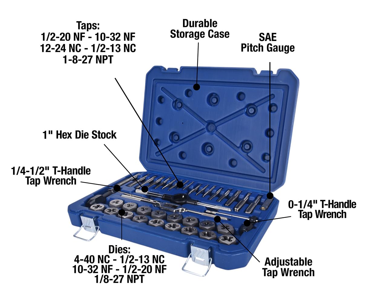 Century Drill & Tool 98900 Set di maschi e matrici metriche, 40 pezzi, acciaio