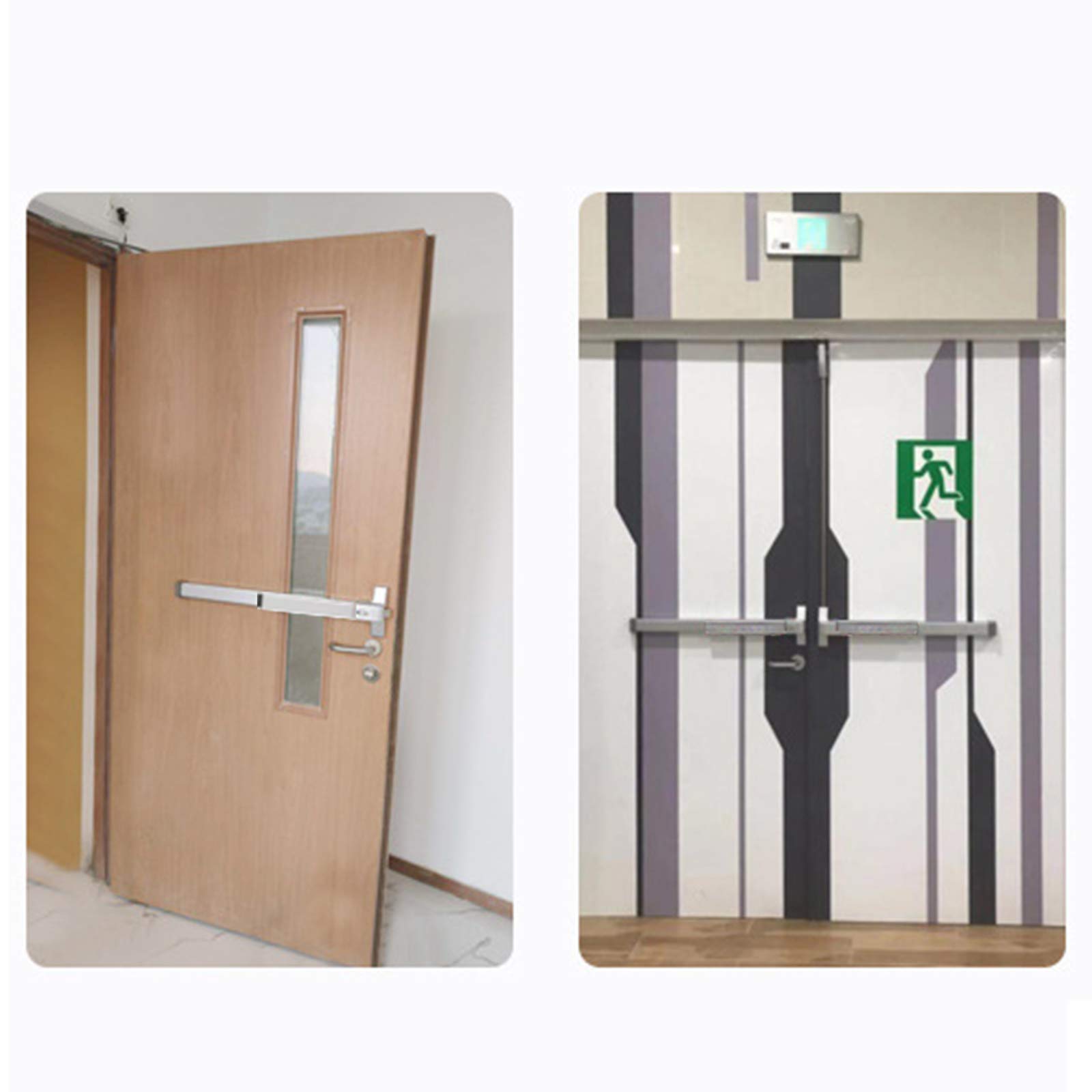IRONWALLS Door Push Bar Panic Exit Device with Exterior Lever, 70cm/27.