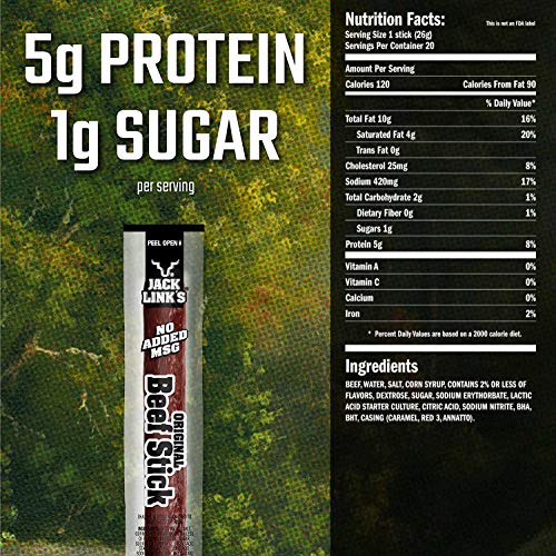 image for Jack Links Jack Link's Beef Sticks, Original, 0.92 Ounce (20 Count) - 