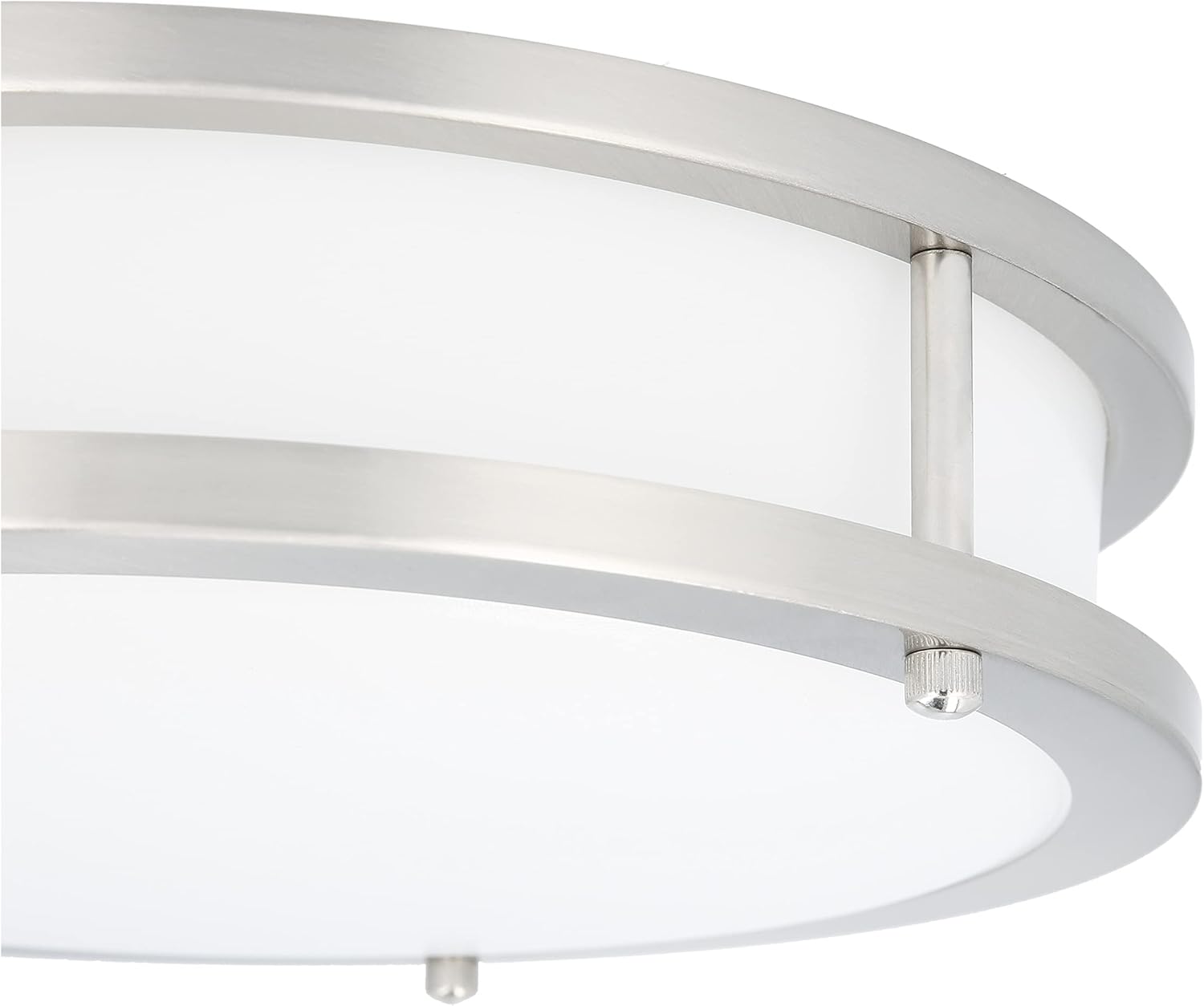 Luminance F9913-80-1-4K LED Flush Mount - 12-inch Lighting Fixture, Dimmable Option - Bright Satin Nickel