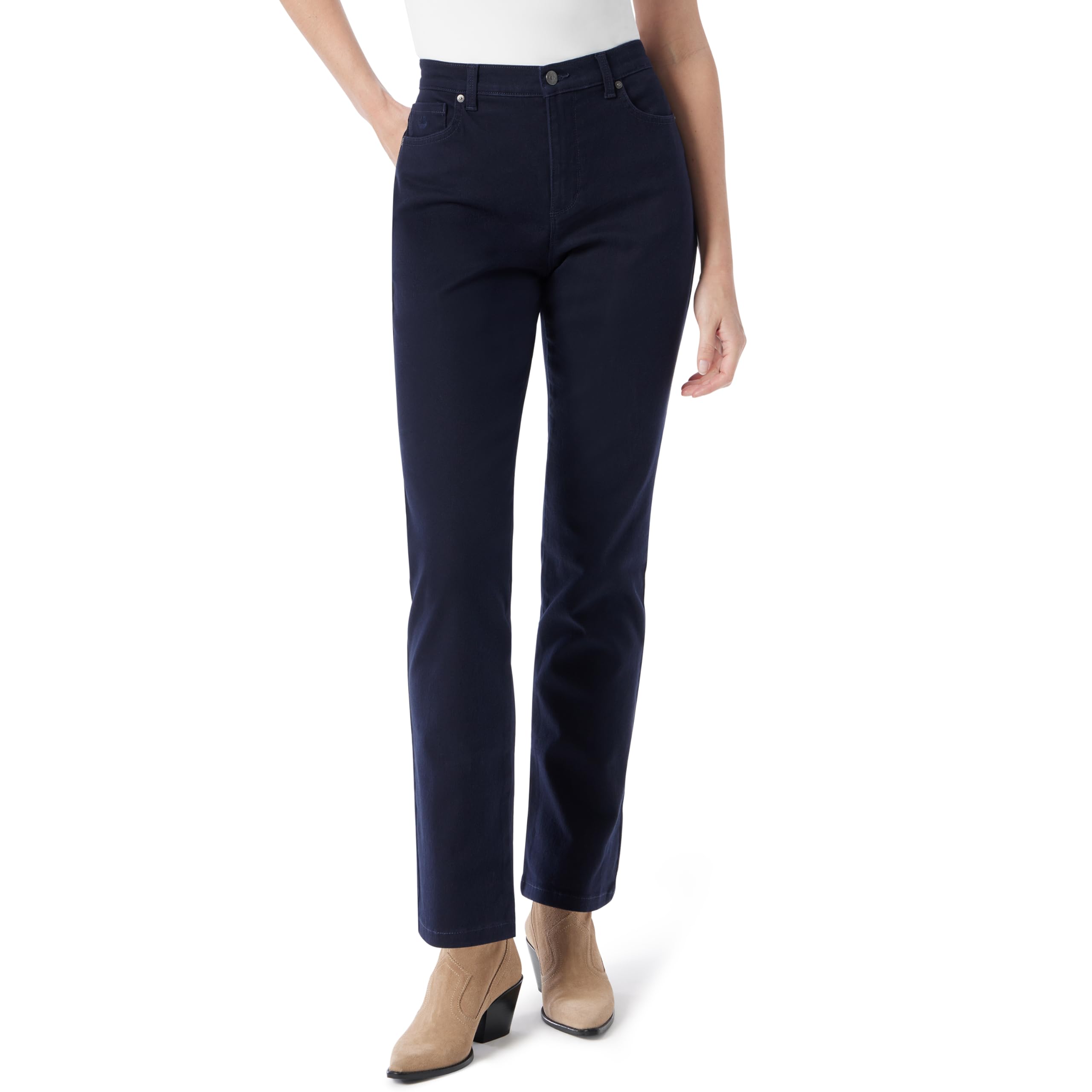 Gloria Vanderbilt Womens Amanda Classic High Rise Tapered Jean Petite
