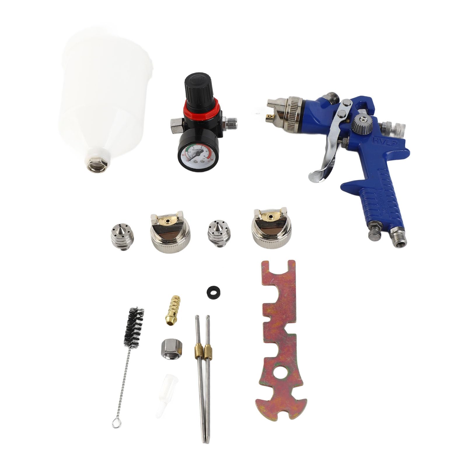 Pulverizador HVLP para Tratamiento de Revestimiento Electroforético, Pistola de Pintura para Superficies con 3 Boquillas, Funcionamiento Flexible Profesionales la Pintura (Azul)