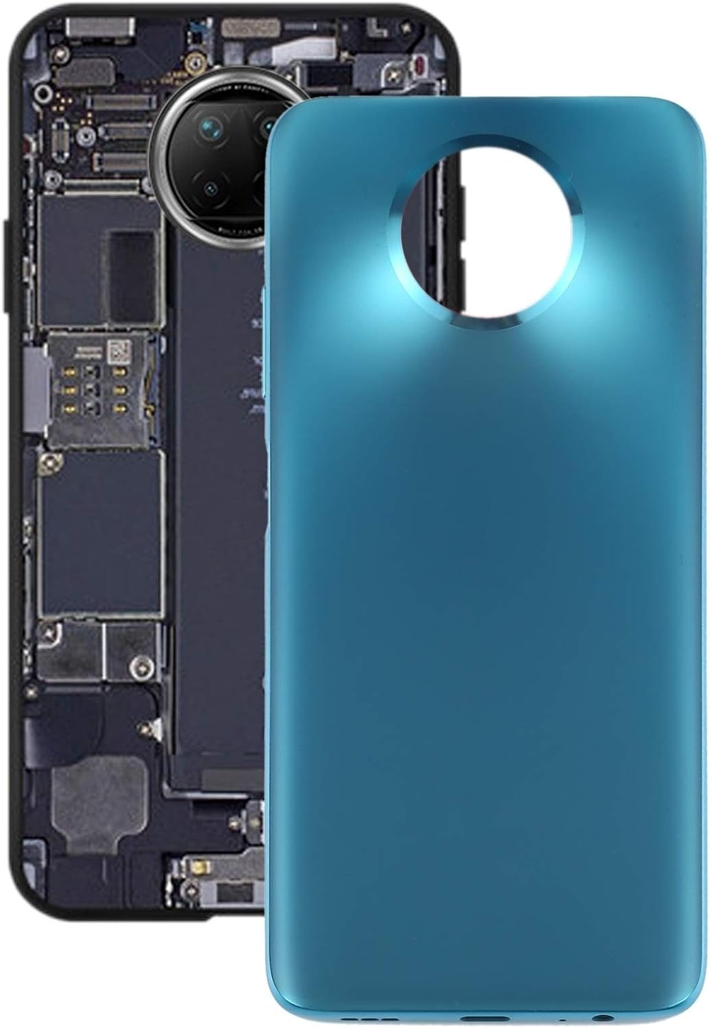 Huawei Repuesto Tapa Trasera de la batería para Xiaomi Redmi Note 9 5G / Redmi Note 9T M2007J22G M2007J22C Huawei Repuesto (Color : Green)