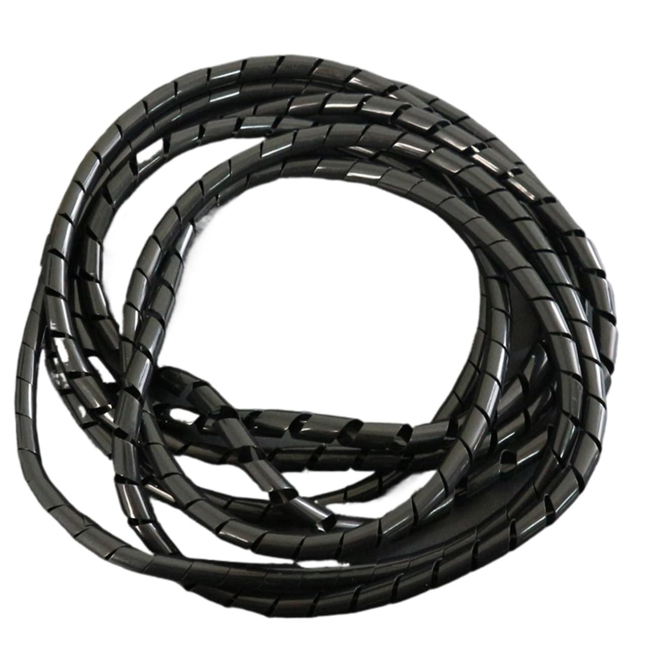 Enrollador de Cable Espiral Flexible Brida de Cables, Tubo bobinado Alambre, Bandas Envoltura en Espiral, Organizador, Funda, arnés, Manguera(Black Color,20mm,10Meter)
