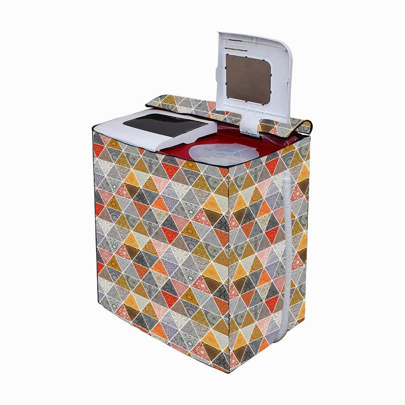 Image of PVC Semi Automatic Washing Machine Cover Suitable For Samsung, Lg, Whirlpool 9kg, 9.5kg, 10kg, 10.5kg, 11kg & 11.5kg | Waterproof & Dustproof Cover, Tarbuj Design.