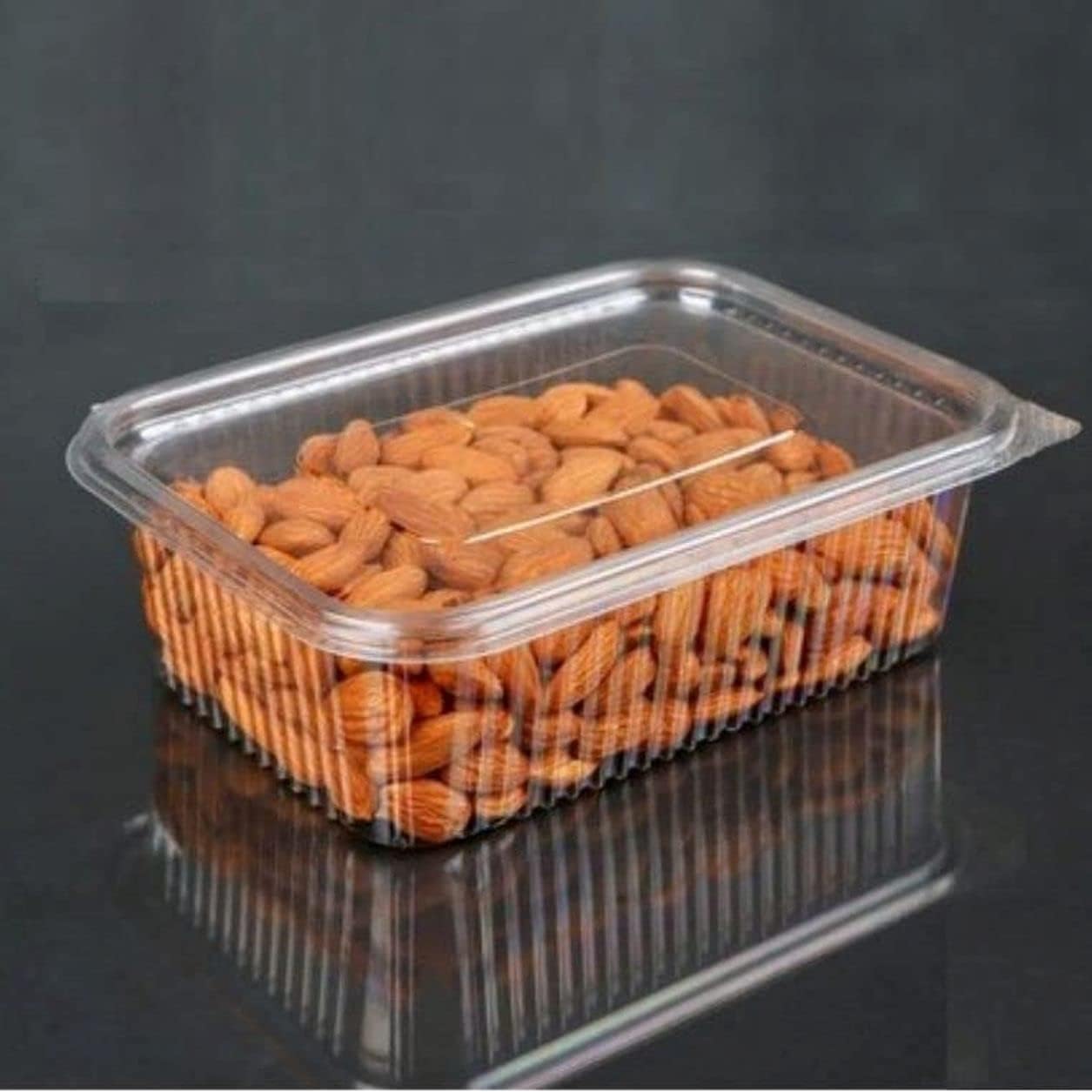 Khaana Packaging Hinged Pet - Rectangular Containers with lid I Transparent Reusable Air Tight Box I Containers for Kitchen Storage Serving Food delivery Home Outdoor, Travel Pack of 50 (100ml, Paper) 1