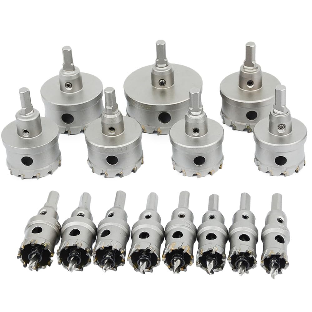 Sierra de corona TCT Sierra de corona de carburo de 12-200 mm Cortador de acero de tungsteno para acero inoxidable, metal, hierro, madera Kit de corte de metal, 100 mm