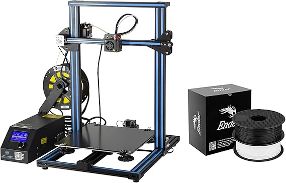 review Creality 3D CR-10S 3D Printer with Filament Monitor Upgraded Control Board and Dual Z Lead Screw 300x300x400mm with 1 Black and 1 White PLA Filament