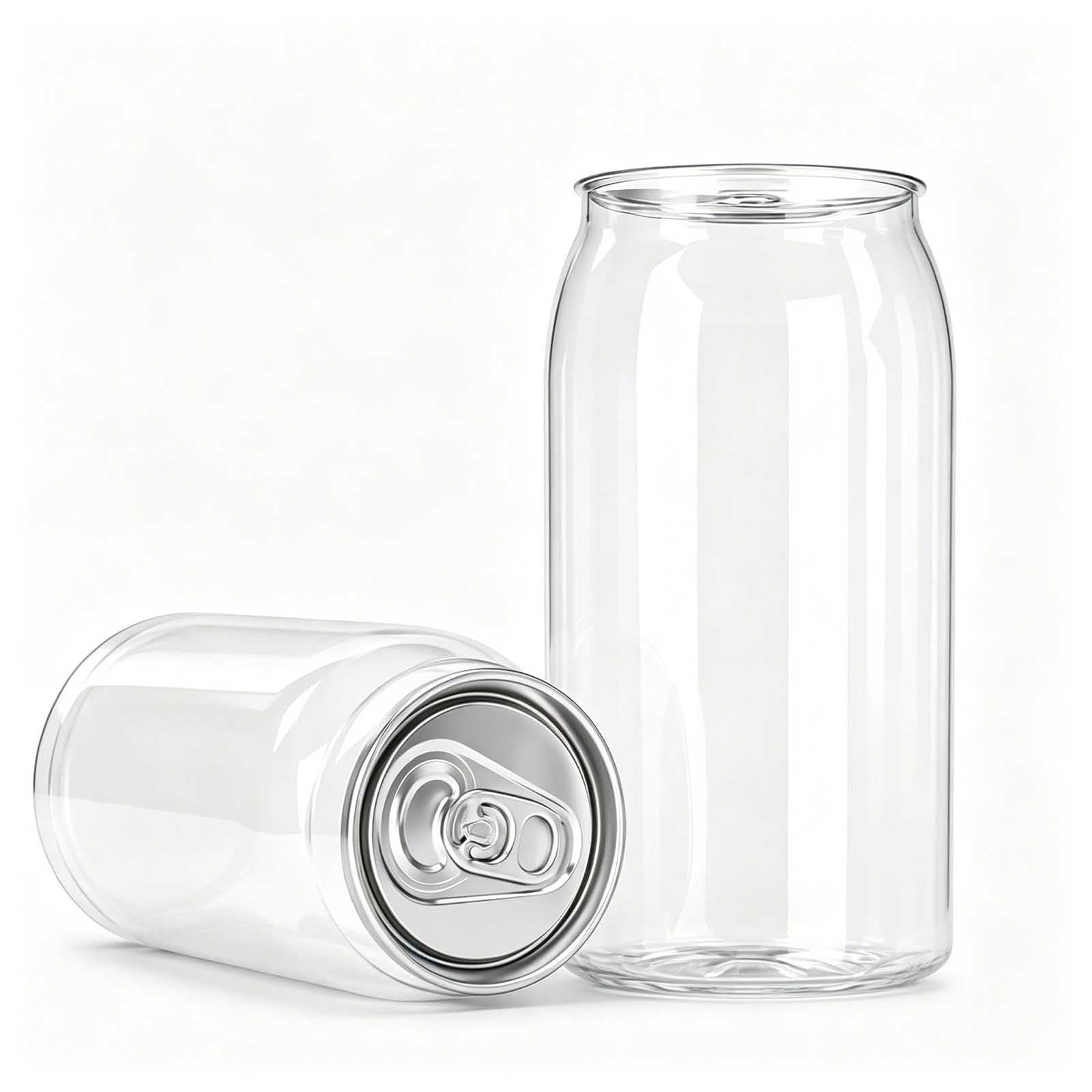 aromaoveite 200 Pack 55mm Pet Sealable Beverage Cans With Pull Tab Lids,Clear Plastic Can Sealer Cups,Juice,Bubble Tea,Coffee,Soda,Smoothie Bottles, 250ml/330ml/500ml/650ml/700ml 650ml