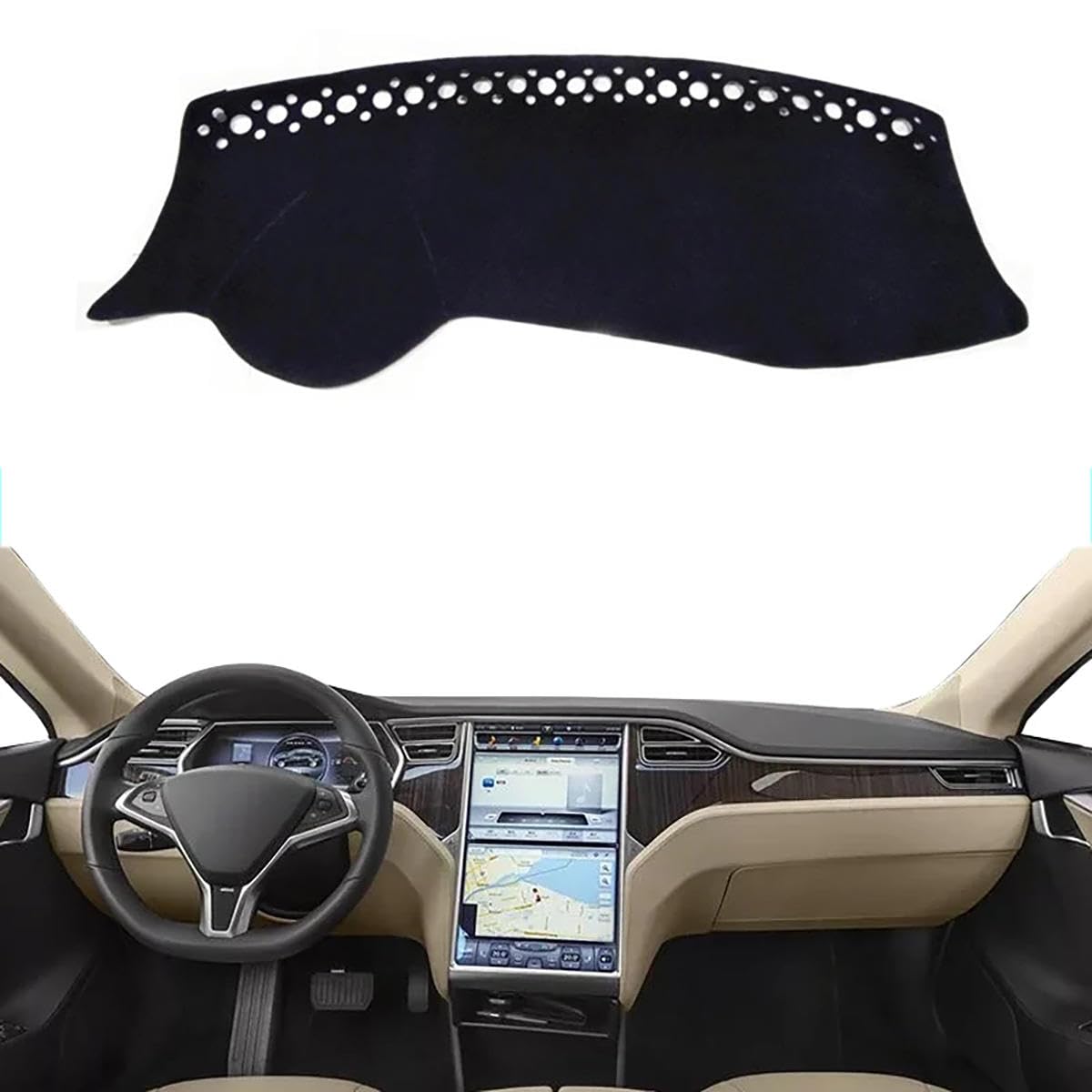 Fit for Tesla Model S 2012-2020,Car Dashboard Cover,Black Dashboard Cover,Dash Board Protecter Cover,Car Interior Accessories