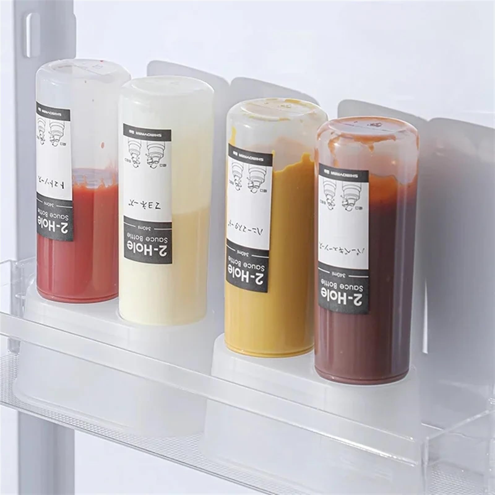 Bottiglia Squeeze Bottiglia di Salsa da 340 ml Bottiglie spremere for condimento for Ketchup Senape Salse piccanti Dispenser for Miele Ampolla for sugo Gadget Cucina(340ml 10pcs)