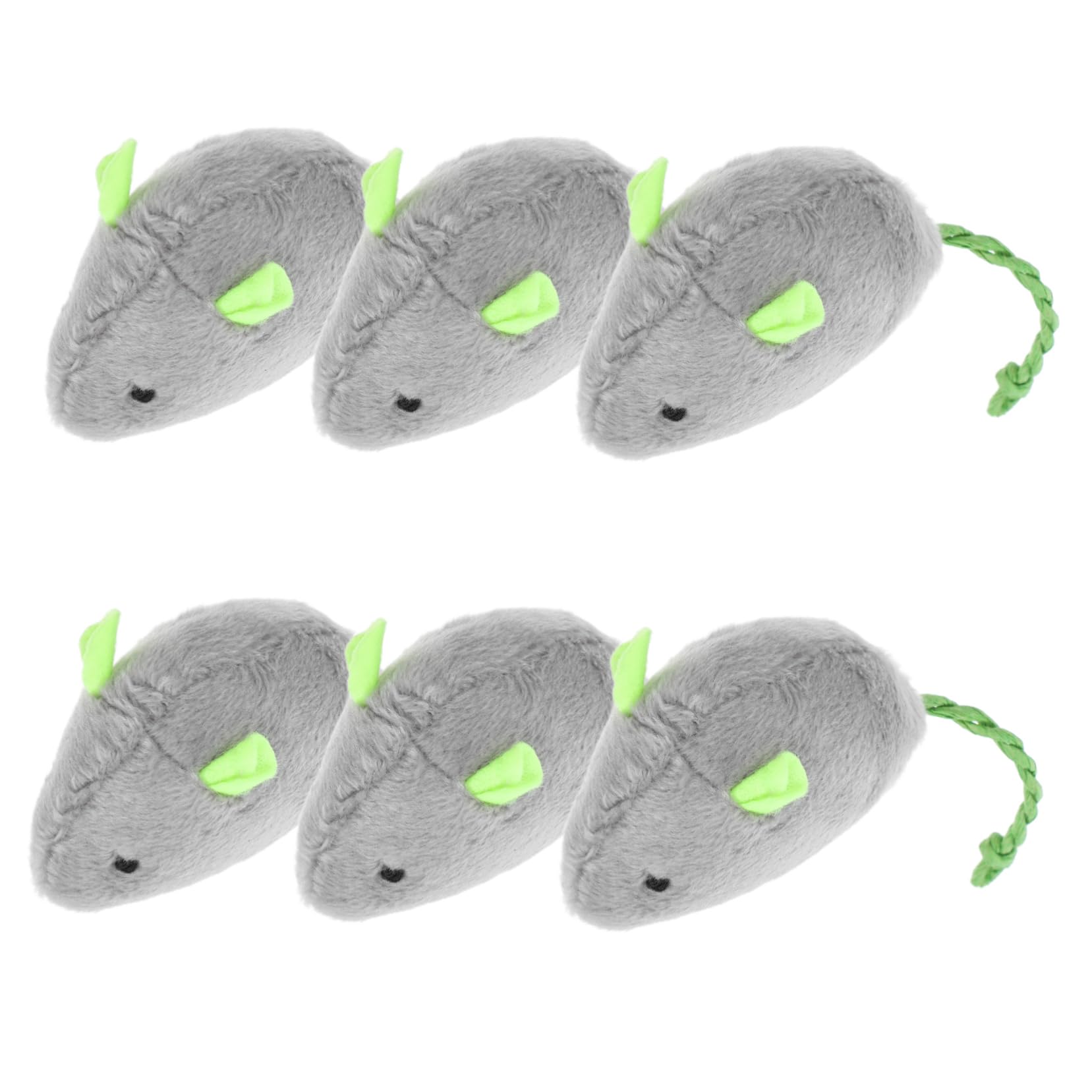 GRIRIW 6pcs Cat Chew Interactive Stuffed Animal for Indoor Cats Daily Playtime Cognitive Mental Stimulation Halloween Entertainment Fun Mouse
